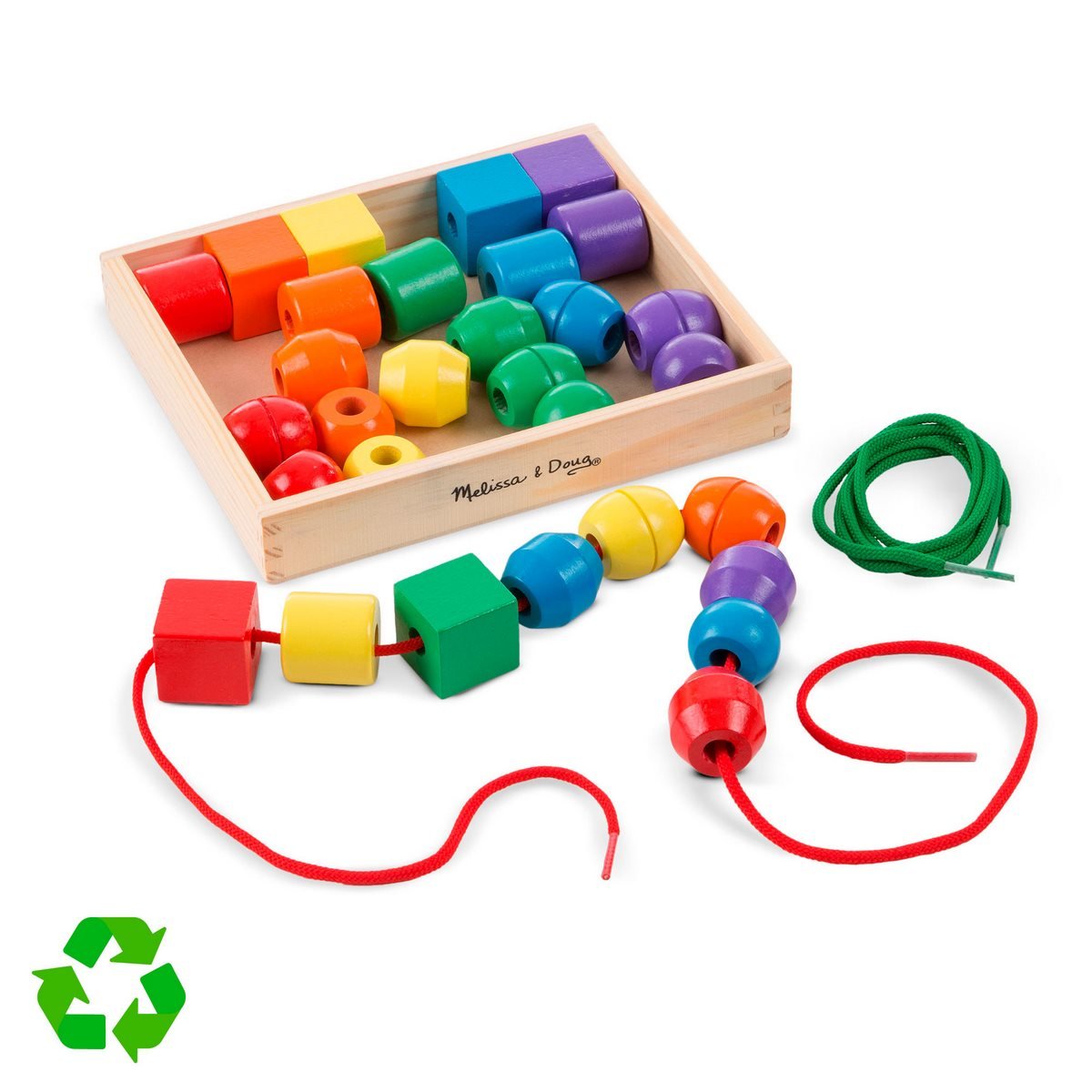 Juego Básico De Encaje De Madera Con Cordones Melissa & Doug